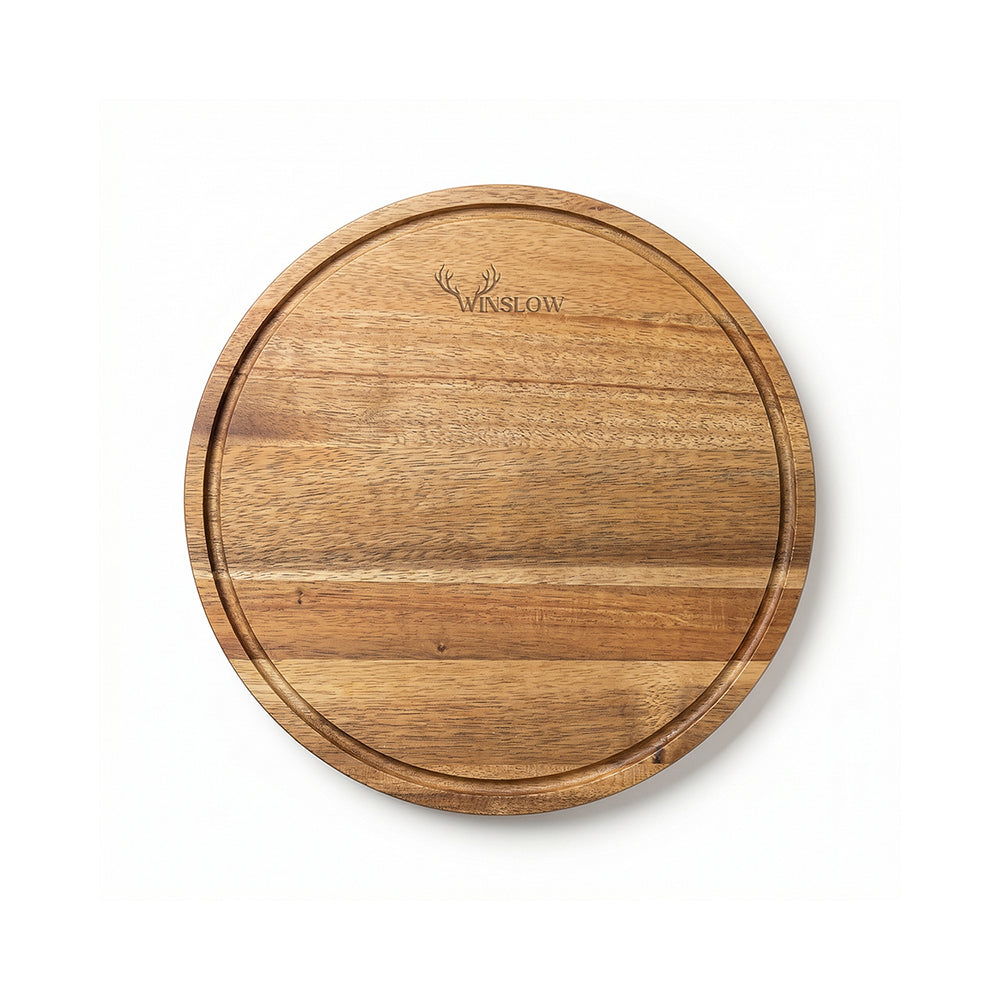 Winslow 2-In-1 Acacia Wood Serving Board With Plastic Dome