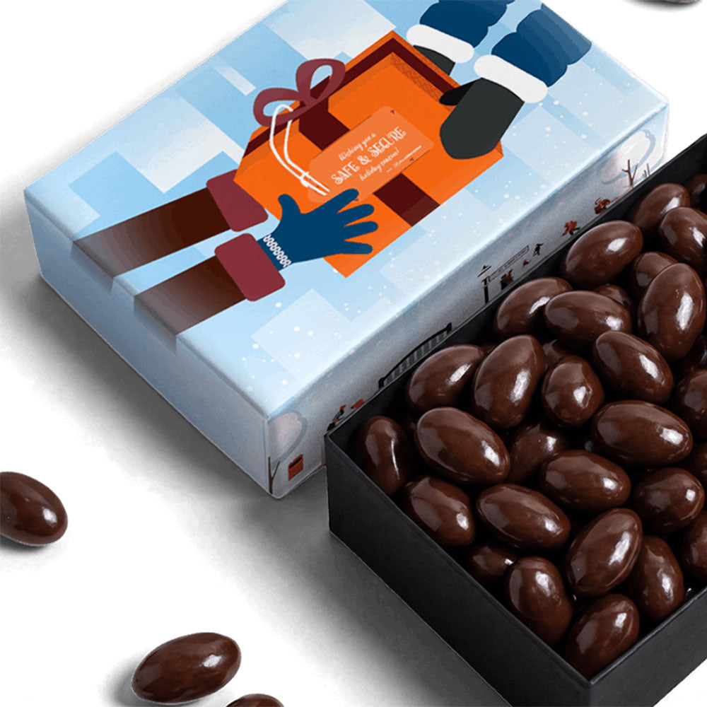 Custom-Lid Chocolate-Covered Almond Box