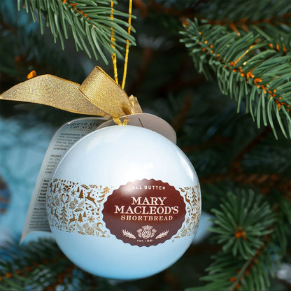 Holiday Ornament Tin With 6 Chocolate Crunch Shortbread Cookies