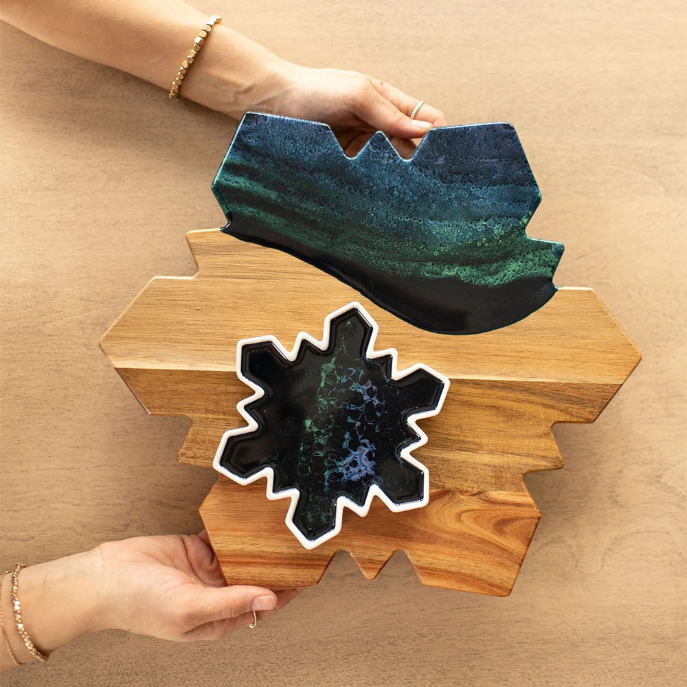 New Snowflake Charcuterie Board And Ceramic Tray