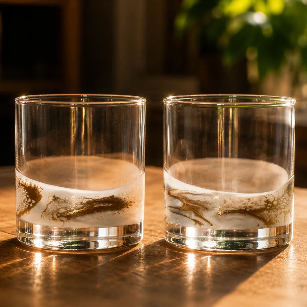 Resin Coated Whisky Glasses (Set Of 2)
