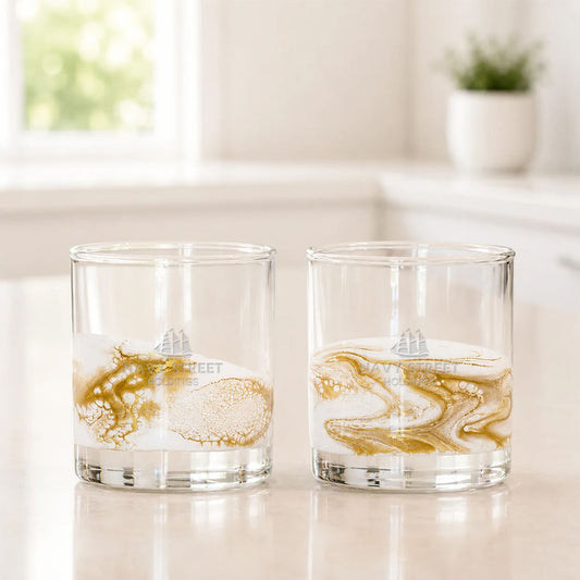 Resin Coated Whisky Glasses (Set Of 2)