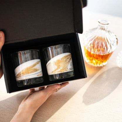 Resin Coated Whisky Glasses (Set Of 2)