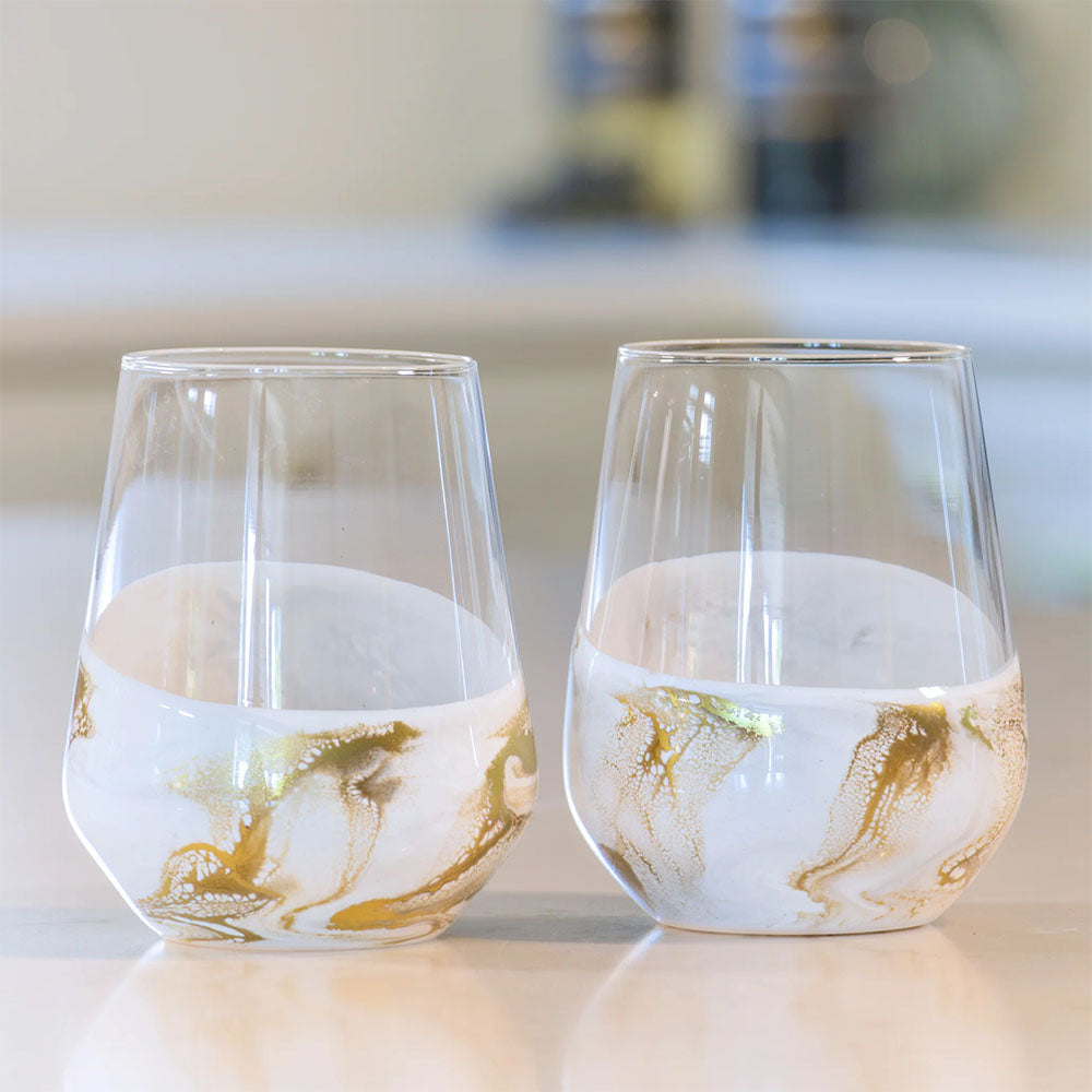 Resin Coated Wine Glasses (Set Of 2)