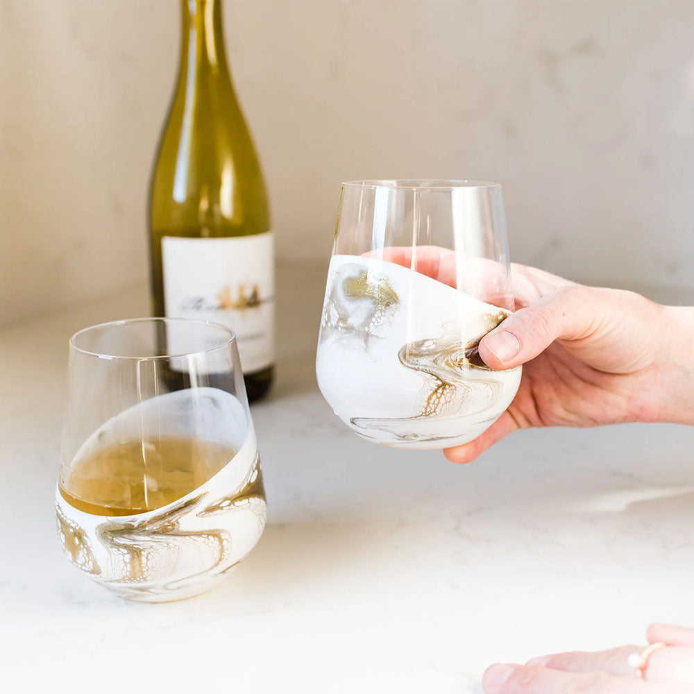 Resin Coated Wine Glasses (Set Of 2)
