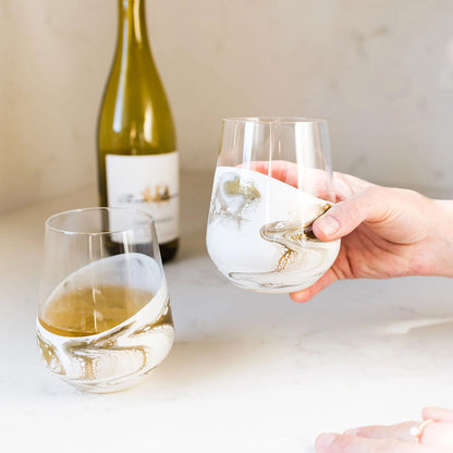 Resin Coated Wine Glasses (Set Of 2)