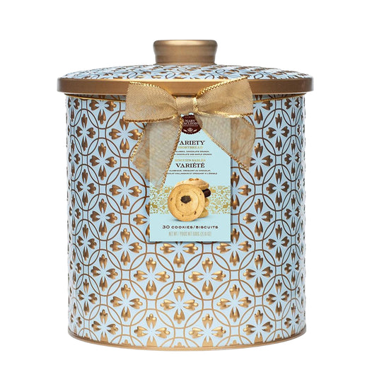 Variety Embossed Tin With 30 Shortbread Cookies