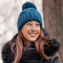 Load image into Gallery viewer, Recycled Fleece Lined Pom Beanie - Women
